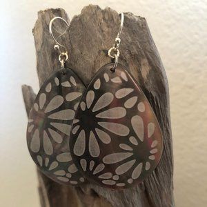 Laser Etched Shell Earrings